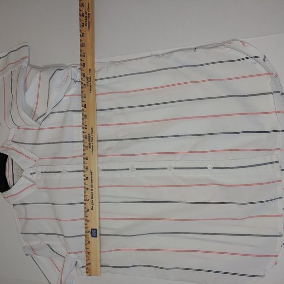 J.Crew Classic White with Black and Red Stripe Button Up Shirt Size 8 New/No Tag - Picture 9 of 11